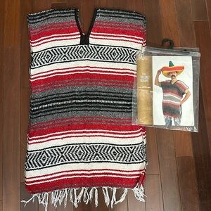 🪅 Poncho Costume Unisex Dress Up Halloween fringe serape
